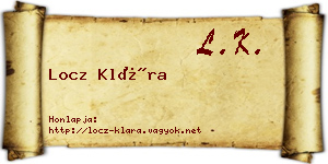 Locz Klára névjegykártya
